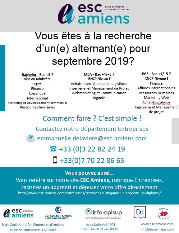 Recrutez un apprenti plutôt qu'un CDD ! - École Supérieure de Commerce d'Amiens